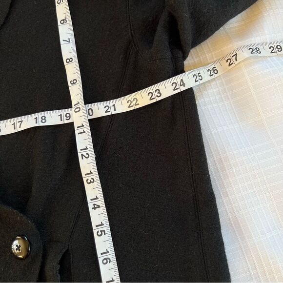 Nataylija Jansone Wool Black Double Breasted Detailed Bottom Blazer Coat EU 40 - Picture 9 of 11